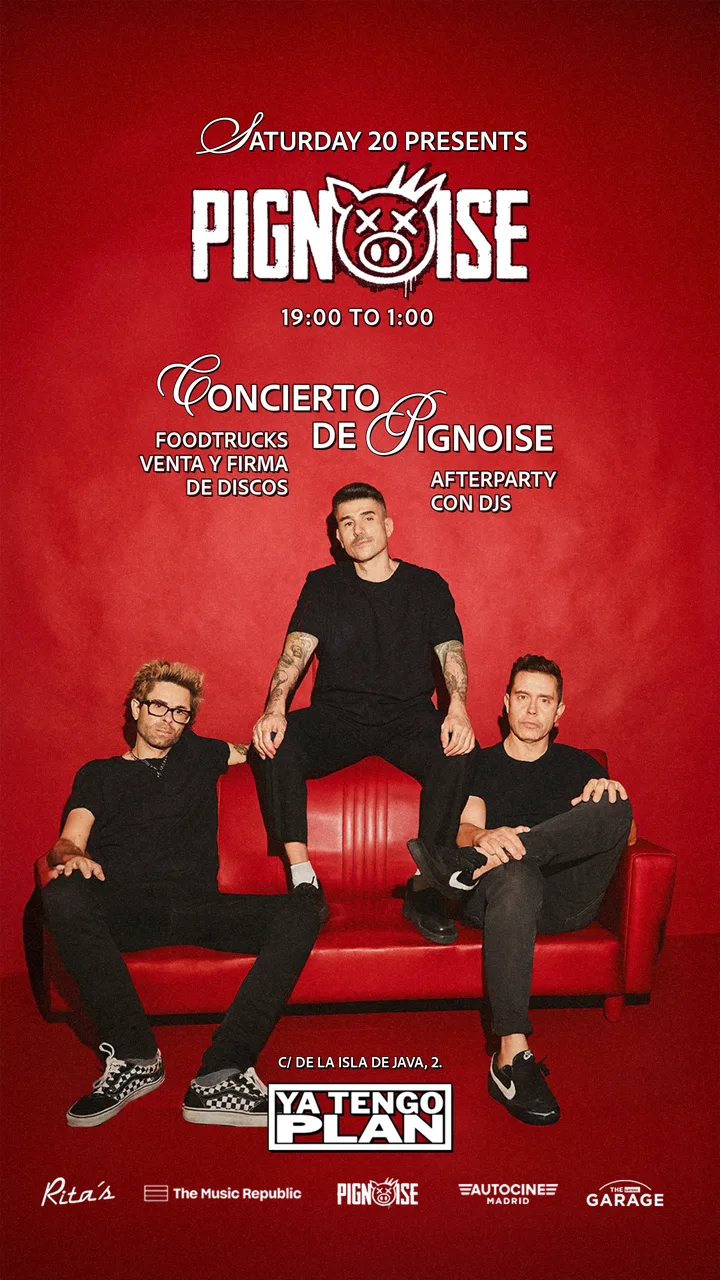 Creatividad estática para Ya Tengo Plan: concierto de Pignoise
